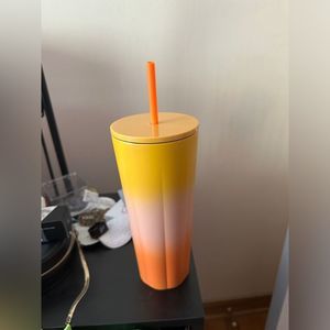 Starbucks Spring 2024 Peach Orange Mango Gradient Ombre 24oz Venti Tumbler NWT
